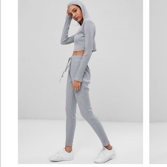 NWT ribbed crop top and pants set - Picture 3 of 6